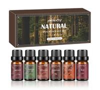 6 x 10ML Amaderados Aceites Esenciales para Humidificador, Set de Aceites Esenciales para Difusor, Cedro, Madera de Agar, Ámbar, Incienso, Almizcle, Madera de Guayaco