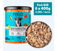 (6 x 400g) Conejo con arroz, zanahoria y arándanos