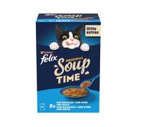 6 x 48 g Felix Cat Sopa de Bacalao Atún y Solla para gatos