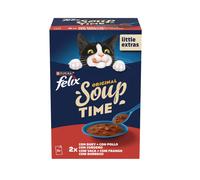 Felix Soup Time Original con Buey, Pollo y Cordero para Gatos 6 x 48 gr