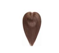 6 x 5 pulgadas capa Suiza Base de Pelo Humano Topper 30,5 cm para mujeres con pinzas de pelo fino en extensiones de pelo Remy añade volumen al cabello (marrón)