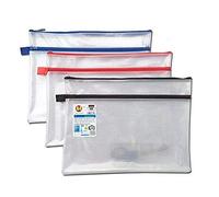 6 x A4 + doble bolsillo Tuff Bag School impermeable almacenamiento fuerte lápiz lápiz estuche cartera cartera (360 x 260 mm) por ARK