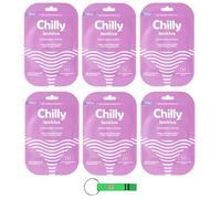 6 x Chilly Mascarilla íntima - Mascarilla íntima calmante - Ideal después de la depilación y en caso de molestias leves. Cada paquete contiene una máscara + llavero Beni Culinari gratuito