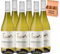 6 x Disfrutando 0,0 Juan Gil - Vino Sin Alcohol 0,0% Premium (Blanco) - Sabor Auténtico y Equilibrado - 75 cl (6 x 75 lanco)
