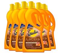 6 x emulsio de cera fácil autolucidante suelos de parquet y madera con cera de abejas - 6 botellas de 775 ml cada uno