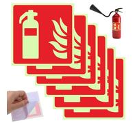 6 x Fire Extinguisher Signs Self Adhesive PVC 14 x 15 cm Pictogram Fire Extinguisher Home Office Hospital