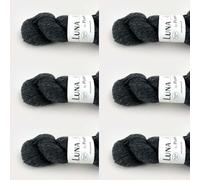 6 x Luna by Permin - 100% lana virgen reciclada (sin muesing y certificado Oeko-Tex) (01 gris antracita)