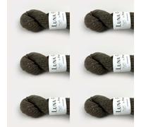 6 x Luna by Permin - 100% lana virgen reciclada (sin muesing y certificado Oeko-Tex) (03 marrón)