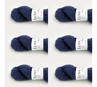 6 x Luna by Permin - 100% lana virgen reciclada (sin muesing y certificado Oeko-Tex) (05 navy)