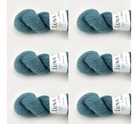 6 x Luna by Permin - 100% lana virgen reciclada (sin muesing y certificado Oeko-Tex) (09 azul claro)
