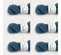 6 x Luna by Permin - 100% lana virgen reciclada (sin muesing y certificado Oeko-Tex) (10 petróleo)