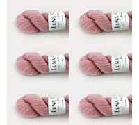 6 x Luna by Permin - 100% lana virgen reciclada (sin muesing y certificado Oeko-Tex) (12 rosa claro)