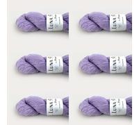 6 x Luna by Permin - 100% lana virgen reciclada (sin muesing y certificado Oeko-Tex) (17 lila claro)