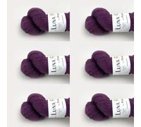 6 x Luna by Permin - 100% lana virgen reciclada (sin muesing y certificado Oeko-Tex) (18 morado)