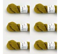 6 x Luna by Permin - 100% lana virgen reciclada (sin muesing y certificado Oeko-Tex) (20 verde oliva)