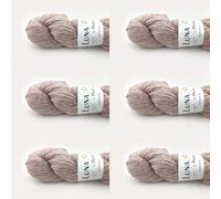 6 x Luna by Permin - 100% lana virgen reciclada (sin muesing y certificado Oeko-Tex) (33 tweed natural)