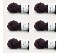 6 x Luna by Permin - 100% lana virgen reciclada (sin muesing y certificado Oeko-Tex) (35 burdeos)