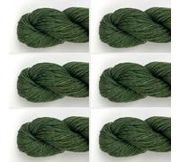 6 x Luna by Permin - 100% lana virgen reciclada (sin muesing y certificado Oeko-Tex) (39 verde bosque)