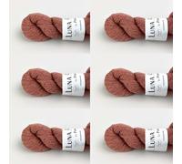 6 x Luna by Permin - 100% lana virgen reciclada (sin muesing y certificado Oeko-Tex) (óxido 15)