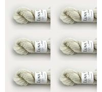 6 x Luna by Permin - 100% lana virgen reciclada (sin muesing y Oeko-Tex) (13 blanco envejecido)