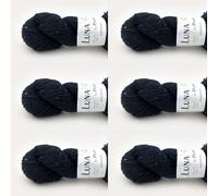 6 x Luna by Permin - 100% lana virgen reciclada (sin mulesing y Öko-Tex) (36 azul/negro)