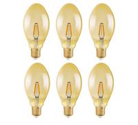 6 X Osram LED Filamento Oval Lámpara Vintage 4W = 40W E27 Oro 470lm Extra
