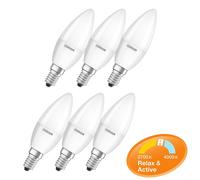 6 X Osram LED Vela 5W = 40W E14 Mate Relax Activo Caliente Blanco Luz Fría para