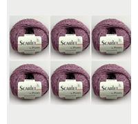 6 x Scarlet by Permin - Hilo de verano sostenible de lino, algodón y ECOVERO (08 violeta)