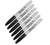 6 x Sharpie Marcador permanente punta fina negro - NUEVO