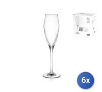 6 X Vasos Flute De Vidrio Transparente Rcr "Ego" Cl18