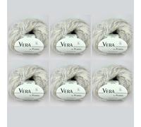 6 x Vera by Permin - Hilo para todo el año de Chainette, Baby Alpaca y Algodón (125 m/50 g) (01 Maisfeld)