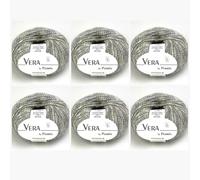 6 x Vera by Permin - Hilo para todo el año de Chainette, Baby Alpaca y Algodón (125 m/50 g) (07 beige)