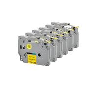 6 x Veson Compatible con TZe-631 tze631 tz-631 Cintas Brother P-Touch 12mm x 8m Cinta de impresión laminada para PT-1000 1010 1080 PT-H105 PT-E110 PT-P300BT PT-H100LB PT-H100R - Negro sobre Amarillo