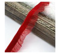 6 Yard 15mm Velvet Elastic Hair Band Ribbon Lace Sewing Trim Handmade DIY(Red)