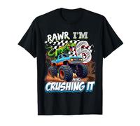 6 Year Old Boys 6th Birthday Monster Truck Dinosaur T-Rex Camiseta