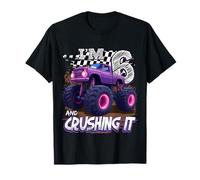 6 Year Old Boys Monster Truck It's My 6th Birthday Party Camiseta