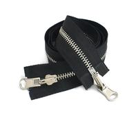 60-120cm 5#/8# Cremalleras metálicas de doble deslizador Cremallera reversible giratoria para cremallera de costura de chaqueta de abrigo, 80cm