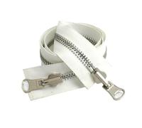 60-120cm 5#/8# Cremalleras metálicas de doble deslizador Cremallera reversible giratoria para cremallera de costura de chaqueta de abrigo, 100cm
