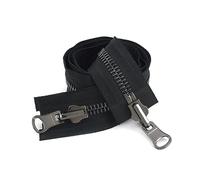 60-120cm 5#/8# Metal Rotary Slider Cremallera de extremo abierto Reversible Cremalleras de doble cara para abrigo Chaqueta Cremallera