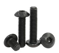 60/30/20/10 Uds tornillo de cabeza hexagonal M2 .5 M3 M4 M5 M6 M8 M10 Grade12.9 perilla acero tornillos botón redondo L = 3-60mm(5mm,M2(60PCS))