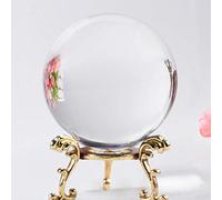 60/70/80 MM fotografía bola de cristal adivinación adivinación cuarzo bola de cristal mágica decoración del hogar-70 MM_con base dorada_CHINA