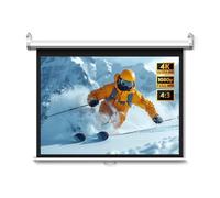 60 72 84 Pulgadas Manual Pull Down HD Proyector Pantalla, Pared Techo Montado Pantalla de Cine con Auto-Bloqueo para Cine en Casa, Interior(72"(4:3))