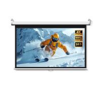 60 72 84 Pulgadas Manual Pull Down HD Proyector Pantalla, Pared Techo Montado Pantalla de Cine con Auto-Bloqueo para Cine en Casa, Interior(84"(16:9))