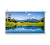 60 72 84 Pulgadas Pantalla de Proyección Montada en Pared, 4:3 16:9 Manual Pull Down 4K HD Pantalla, Ideal para Camping Party, Cine en Casa, Oficina(72" (16:9))