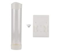 60-80 Tazas de Papel Dispensador de Vasos de Plástico One Touch Button Cup Holder para Oficina en Casa(Blanco)