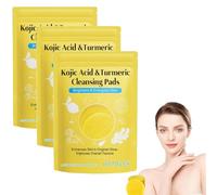 60 almohadillas de limpieza kójica de cúrcuma, almohadillas exfoliantes faciales de cúrcuma, almohadillas de limpieza de cúrcuma para manchas oscuras, piel opaca, ayuda a equilibrar el aceite y el