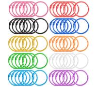 60 anillos de libros de colores,30mm de Anillas de Encuadernación de Metal, Anillas de Carpetas Sueltas de Libro de Colores para Tarjeta de Estudio Álbum de Fotos de Recuerdos,Diario Manualidades