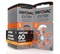 60 Baterías para Audífonos Rayovac Tamaño Extra 13 Tecnología Suond Fusion - 10 Blisters de 6 Baterías