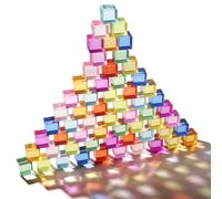 60 bloques acrílicos para niños pequeños, bloques de gemas arcoíris de 10 colores, cubos de cristal apilables de 2,5 x 2,5 cm, juguete arcoíris para niños de 1 a 5 años, bloques de mesa ligeros