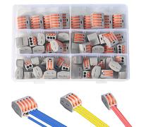60 bloques de conexión eléctricos, juego de terminales de conexión con palanca, juego de abrazaderas para cables fijos, trenzados y flexibles, 30 unidades, 2 entradas y 20 unidades, 3 entradas, 10